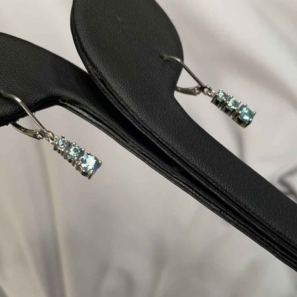 JTV Blue Topaz Dangle Earrings - Picture 3 of 8